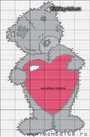 Схема Медвежонок с сердечками