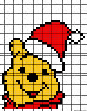 Рисунки по клеточкам на новый год