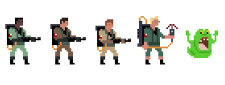 Пиксельный человек сбоку