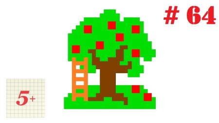 Рисование по клеточкам дерево