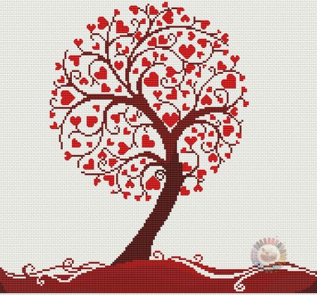 Схема вышивки дерево