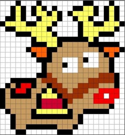 Рисунки по клеточкам на новый год