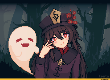 Геншин ху Тао пиксель