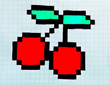 Рисование по клеточкам вишня