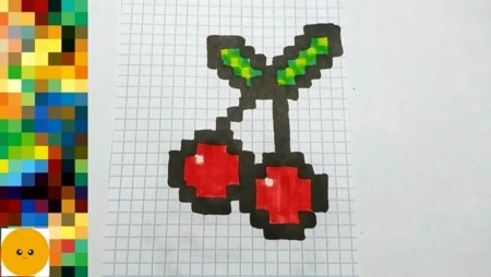 Рисунки по клеточкам Вишенка