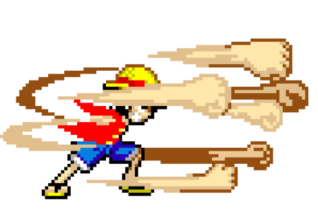 Ван Пис пиксель арт Луффи