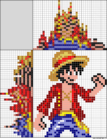 Луффи вышивка