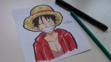 Луффи рисунки легкие