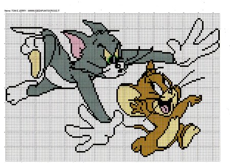 Вышивка крестом том и Джерри схемы
