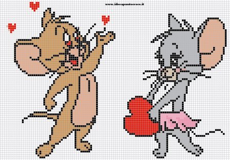 Вышивка крестом том и Джерри схемы