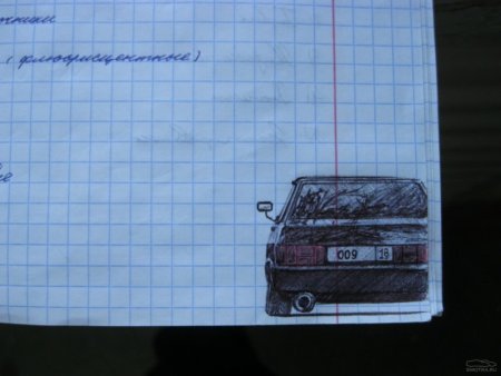 Рисунки машин в тетради в клетку