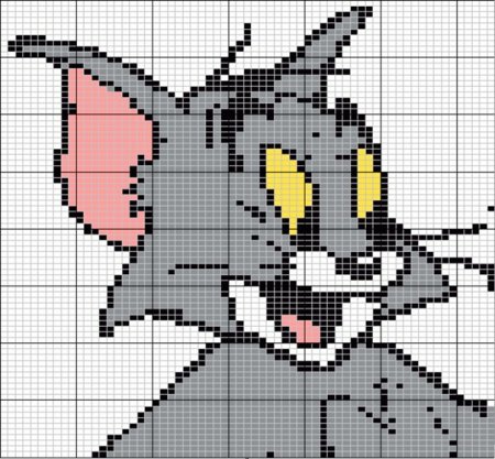 Вышивание крестиком том и Джерри