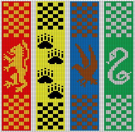 Фенечки схемы прямого плетения Гарри Поттер