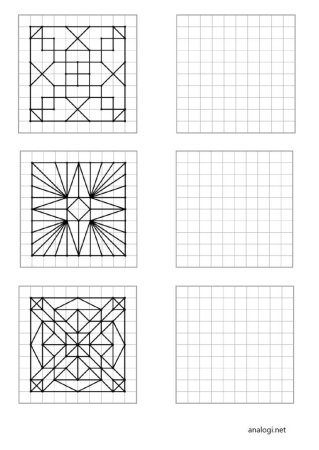 Геометрические узоры по клеточкам