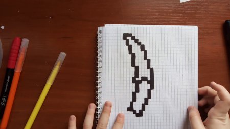 Ножи по клеточкам в тетради