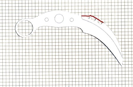 Нож коготь КС го чертеж