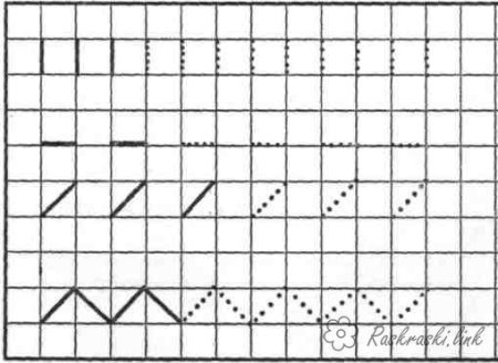 Палочки по клеточкам для дошкольников