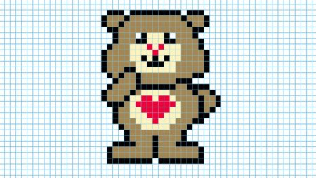 Рисование по клеточкам мишка