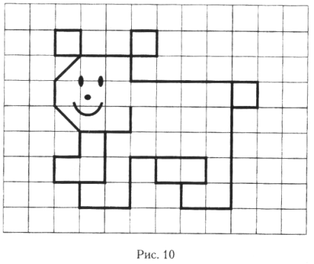 Медведь по клеточкам в тетради