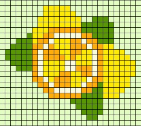Рисование по клеточкам лимон