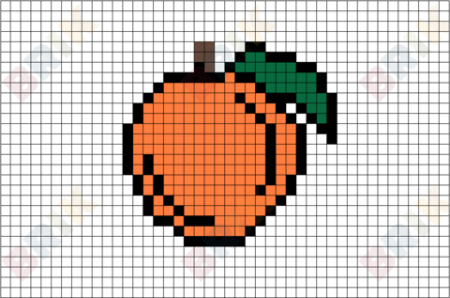 Рисунки по клеточкам персик