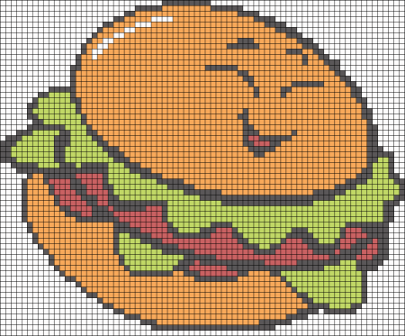 Рисование по клеткам еда