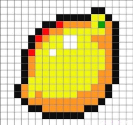 Рисование по клеточкам фрукты