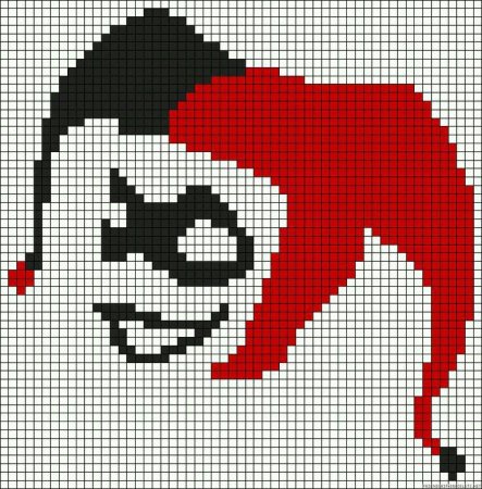 Харли Квинн вышитая крестиком