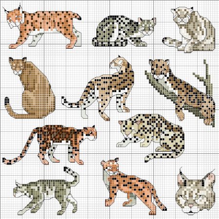 Маленькие вышивки животных