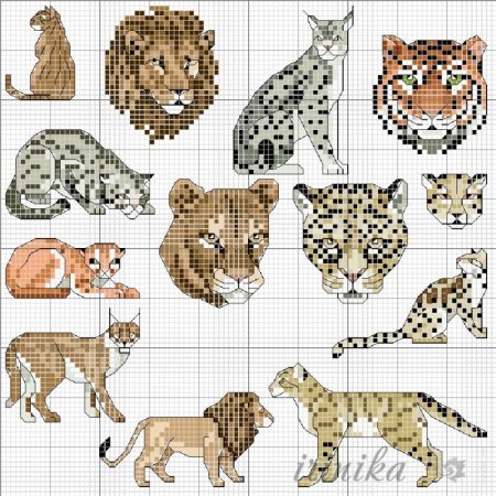 Мини вышивка животные