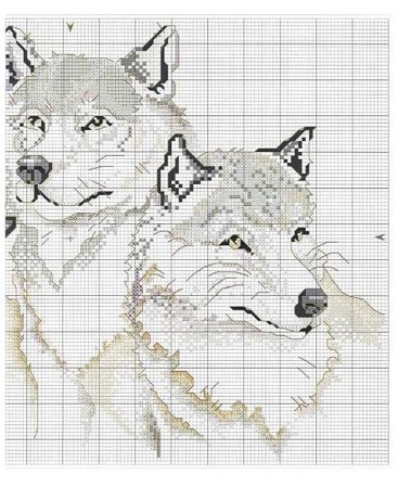 Вышивка крестом волки