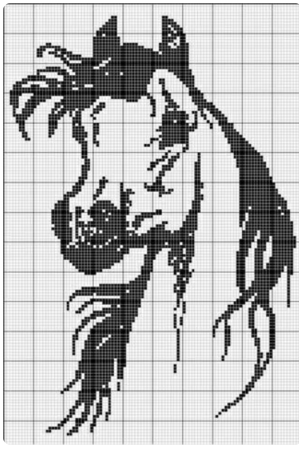 Вышивка крестом лошадь монохром