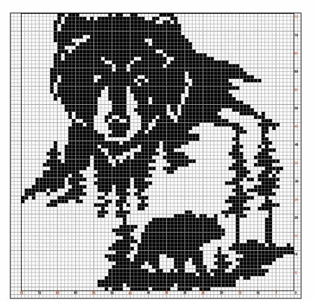 Жаккардовый узор медведь