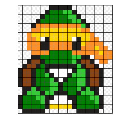 Черепашки ниндзя по клеточкам