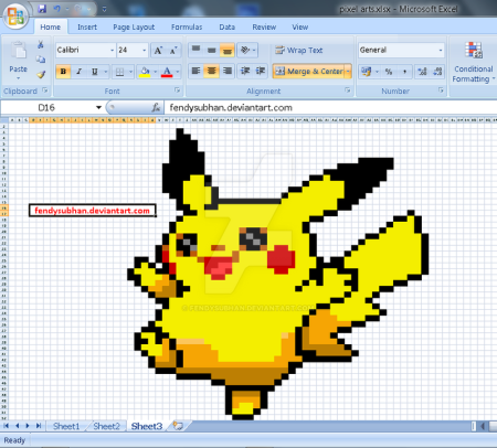 Пиксель арт excel