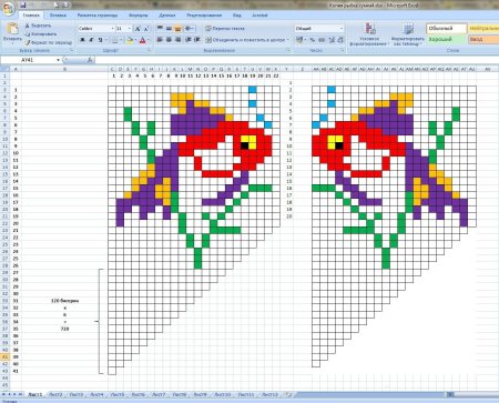 Рисунки по клеточкам рыбка