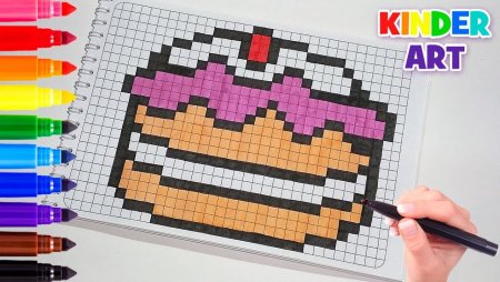 Рисунки по клеткам торт