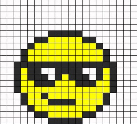 Рисунки по клеткам смайлики