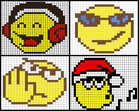 Смайлики по клеточкам