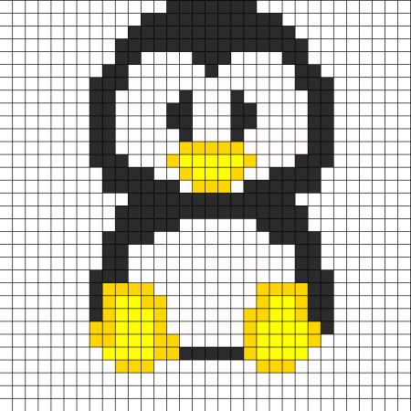 Пингвин по клеточкам