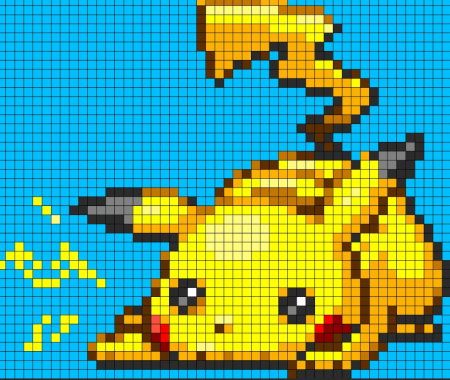 Pixel Art 32x32 Пикачу