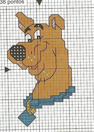 Картинки по клеточкам Скуби Ду