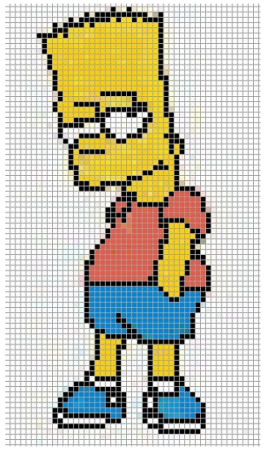 Рисунки по клеточкам барт симпсон