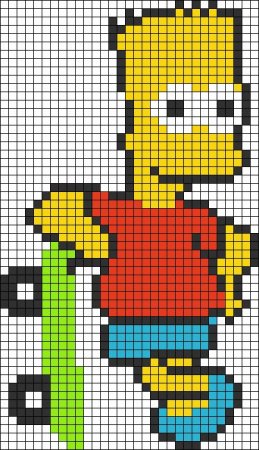 Рисунки по клеточкам симпсоны