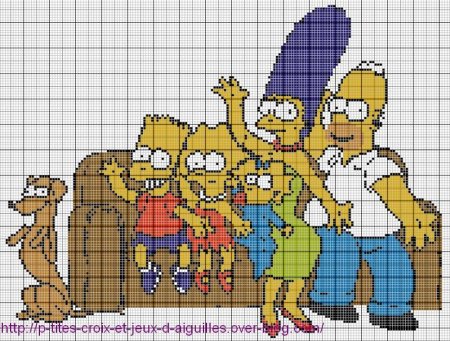 Барт симпсон схема вышивки