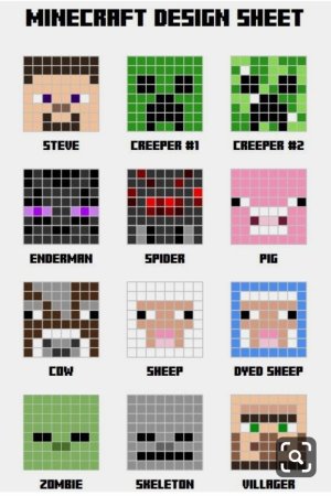 Рисунки по клеточкам маекрафне