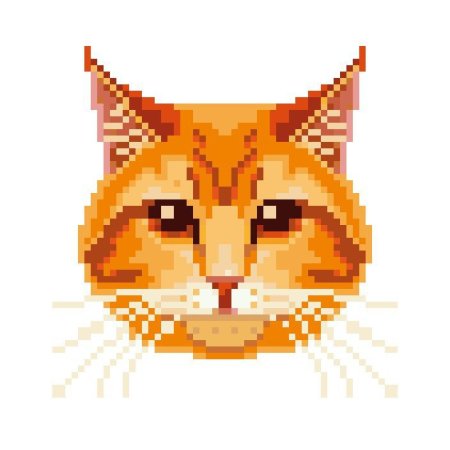 Мордочка котика в пикселях