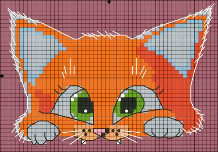 Мордочка кота вышивка
