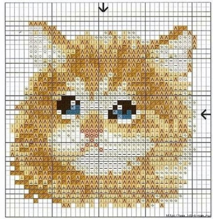 Вышивка морда кота