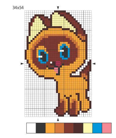 Вышивка котенок Гав крестом схемы